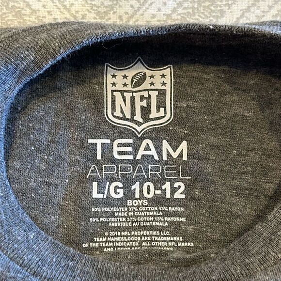 NFL Team Apparel Boys Grey Logo T-shirt - Picture 5 of 6